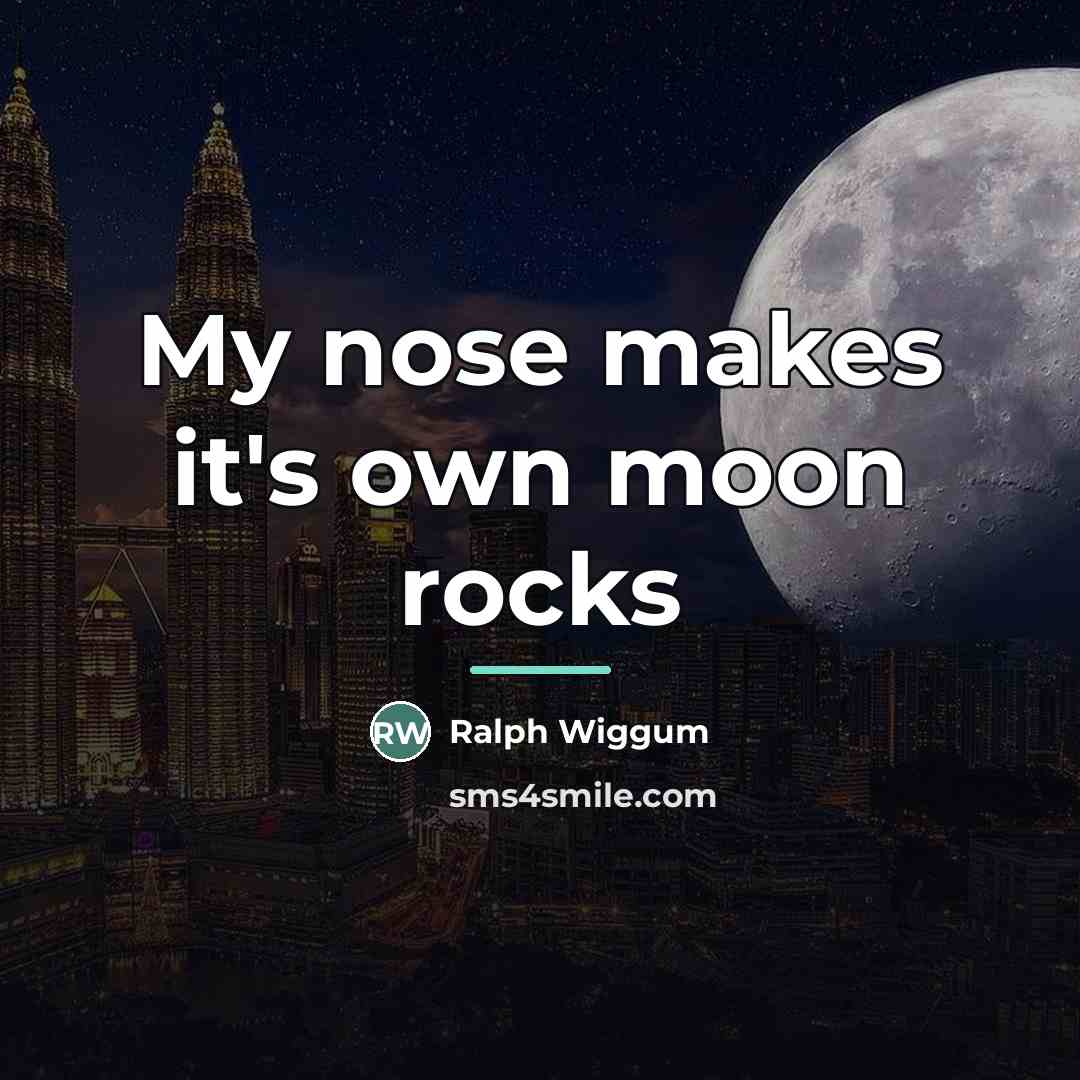 “My nose makes it's own moon rocks…” quote by Ralph Wiggum