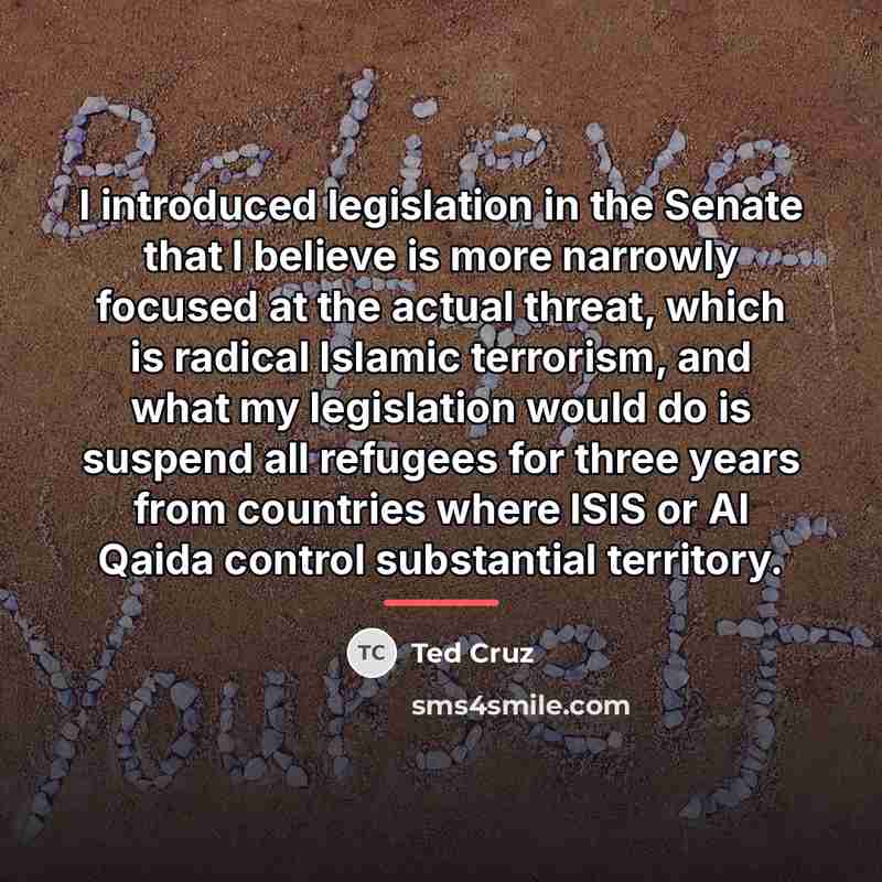 “I introduced legislation in the Senate that I believe is…” quote by Ted Cruz
