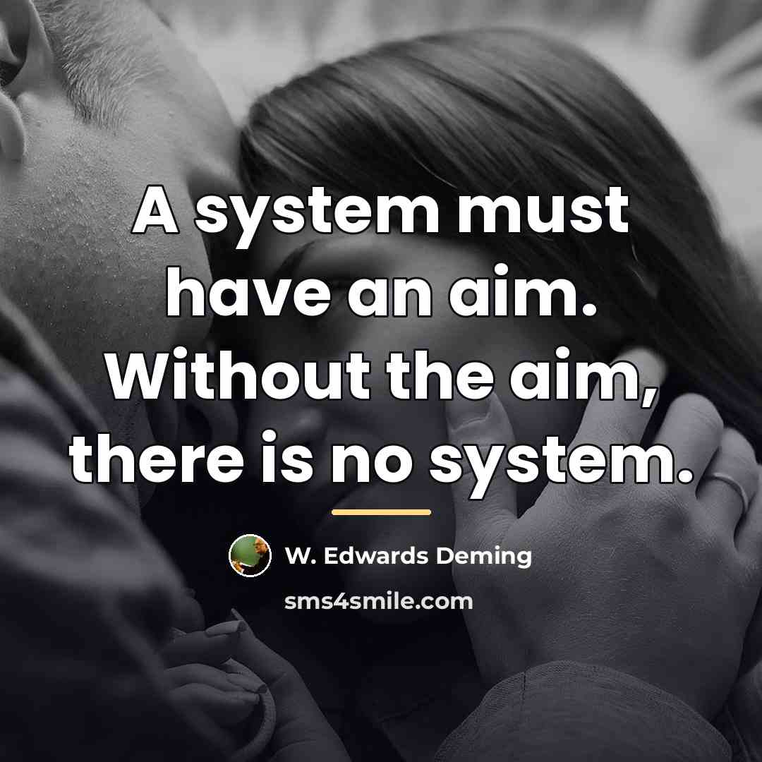 “A system must have an aim. Without the aim, there…” quote by W. Edwards Deming