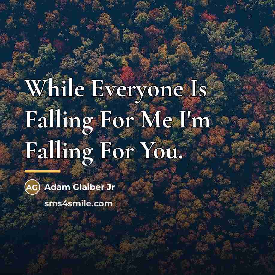 “While Everyone Is Falling For Me I'm Falling For You.…” quote by Adam Glaiber Jr