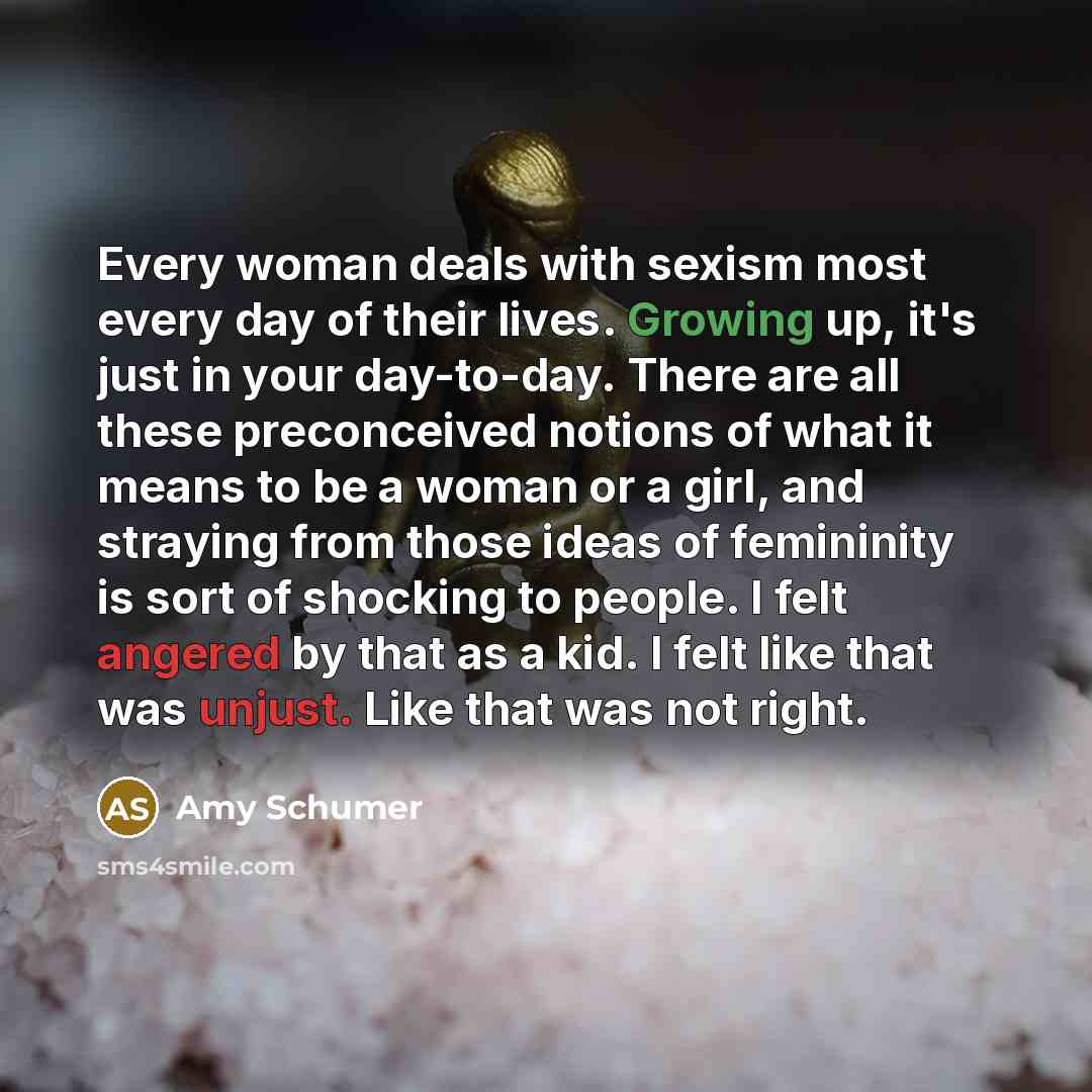 “Every woman deals with sexism most every day of their…” quote by Amy Schumer