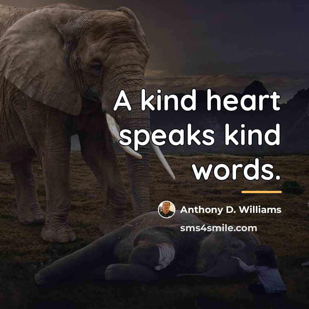 “A kind heart speaks kind words.…” quote by Anthony D. Williams
