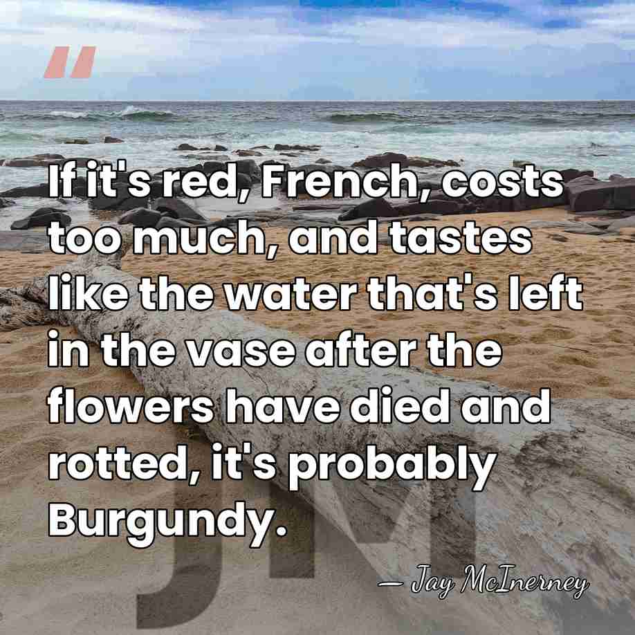 If it's red, French, costs too much, and tastes like the water&hellip; - Jay McInerney