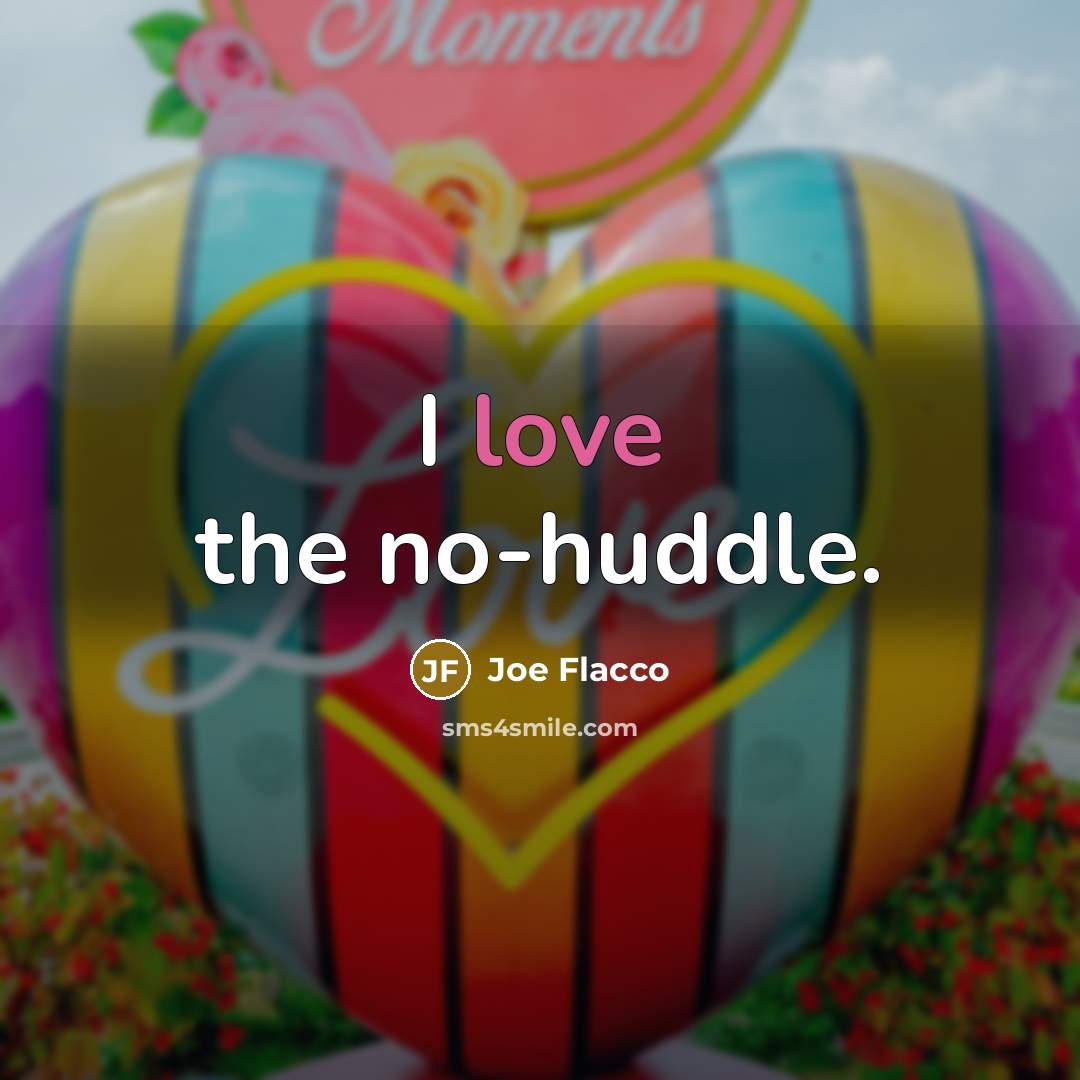 “I love the no-huddle.…” quote by Joe Flacco