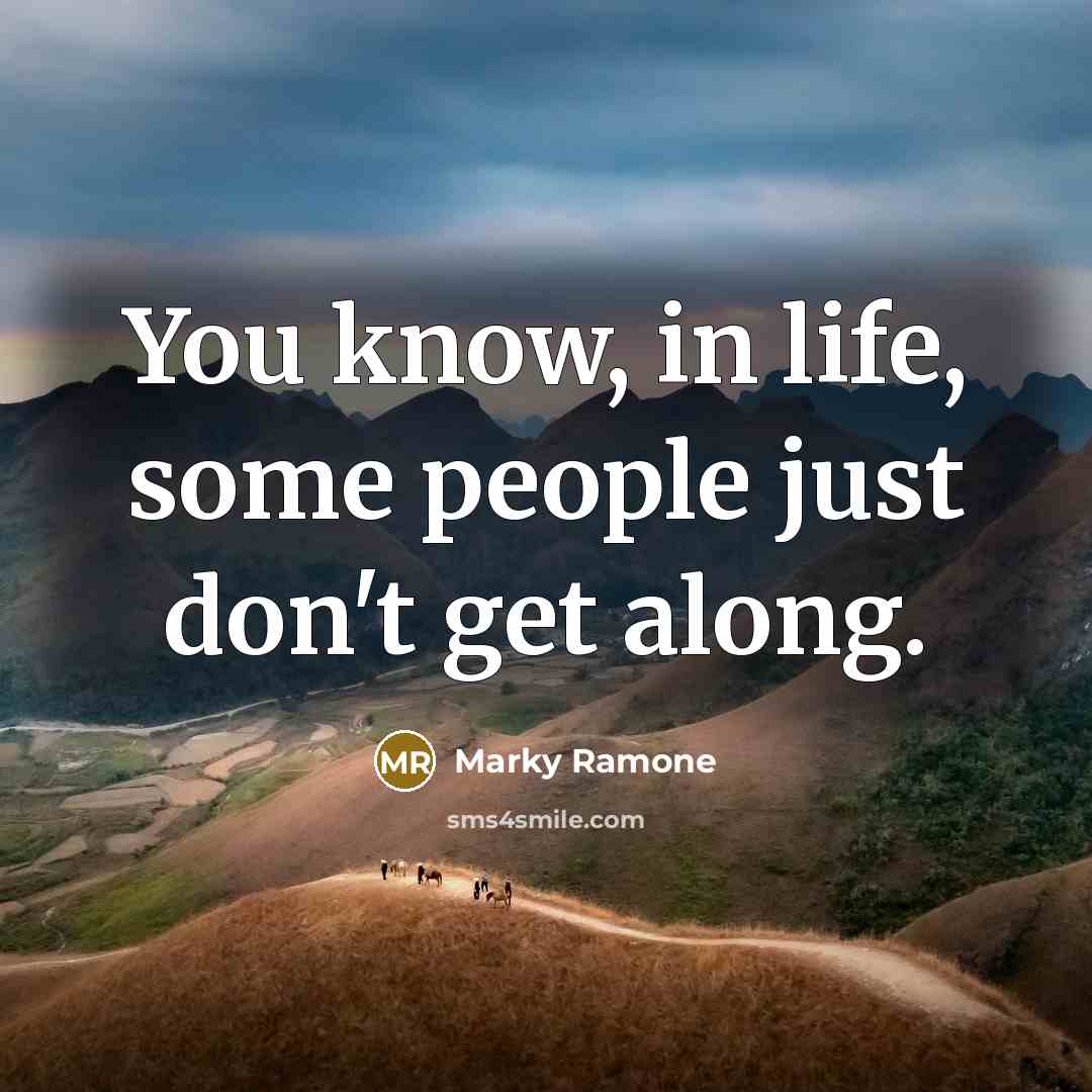 “You know, in life, some people just don't get along.…” quote by Marky Ramone