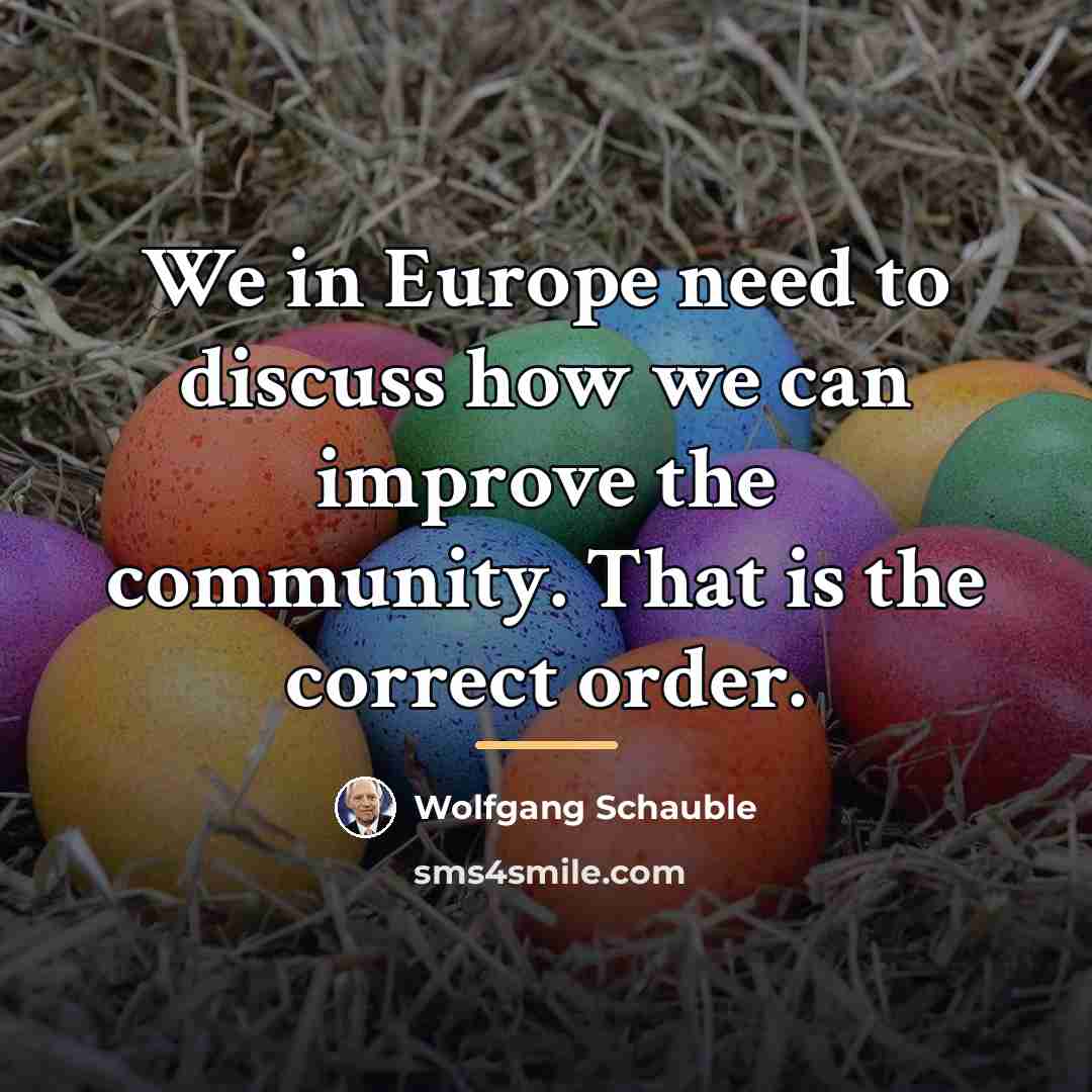 “We in Europe need to discuss how we can improve…” quote by Wolfgang Schauble