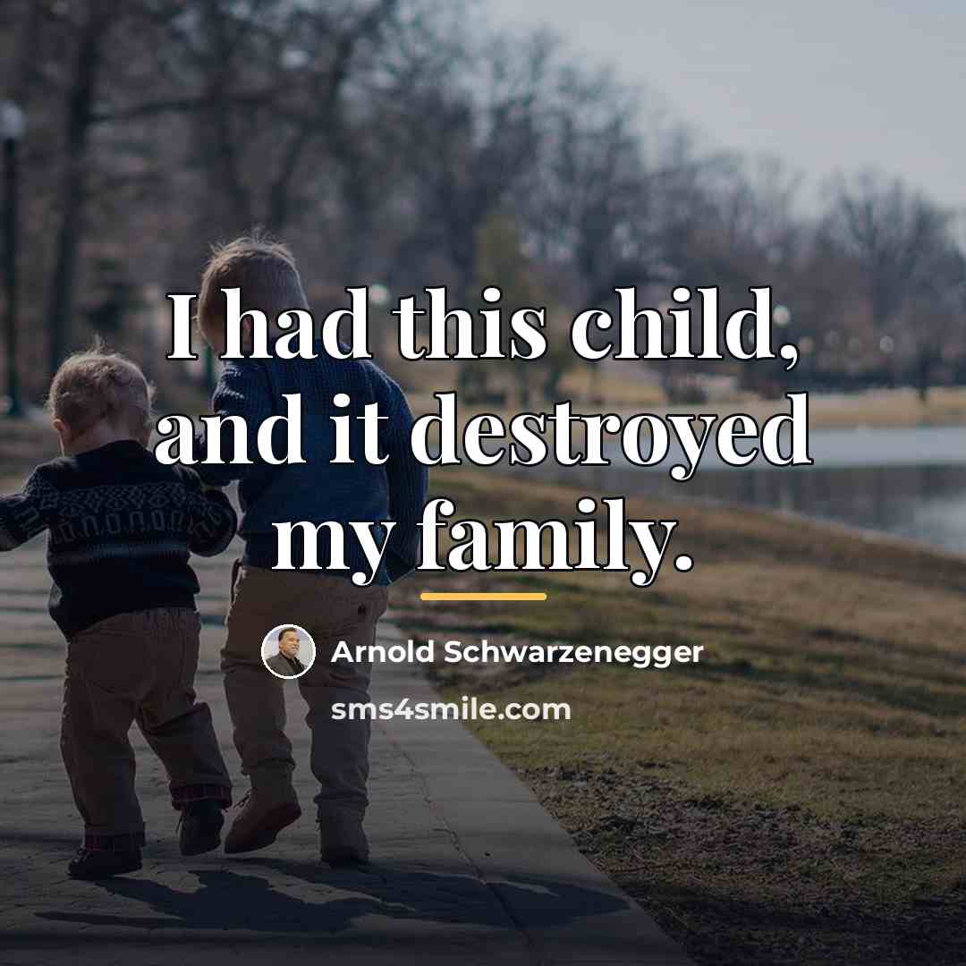 “I had this child, and it destroyed my family.…” quote by Arnold Schwarzenegger