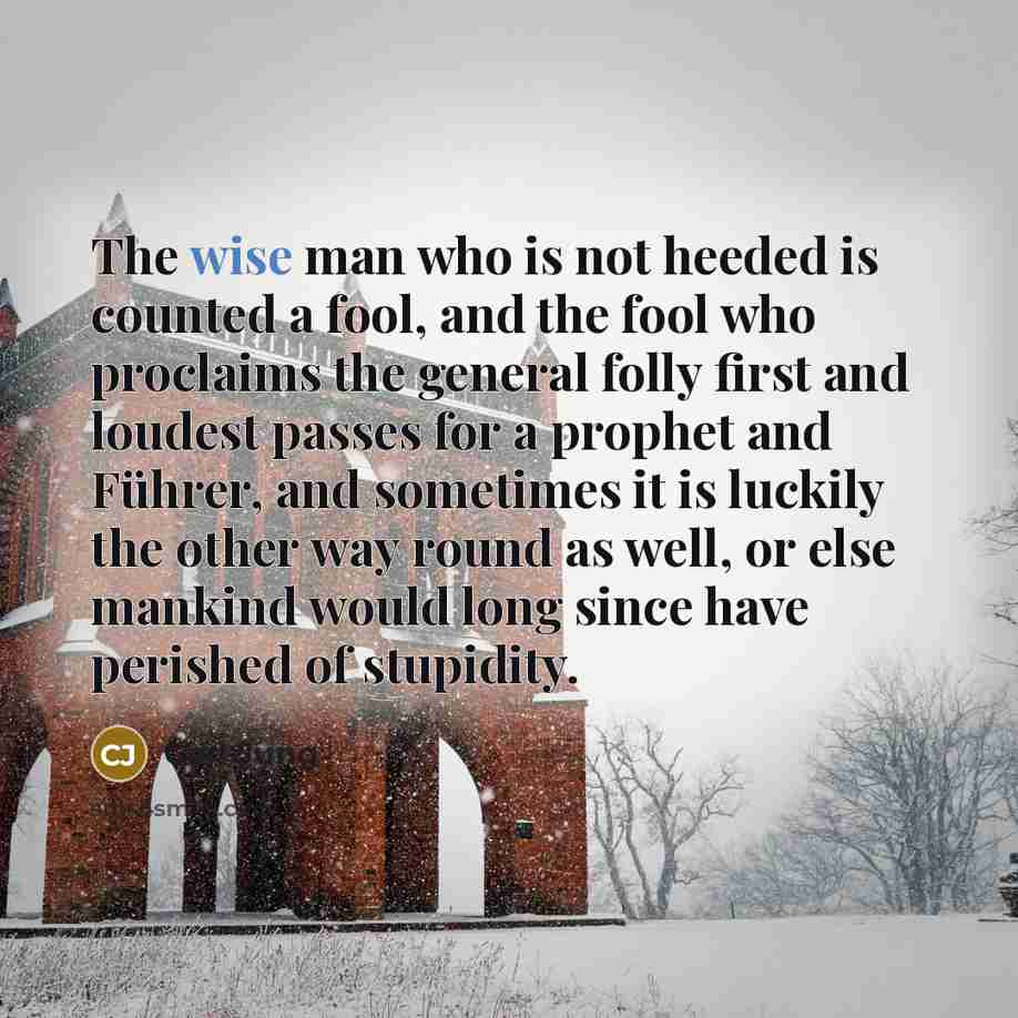 “The wise man who is not heeded is counted a…” quote by Carl Jung