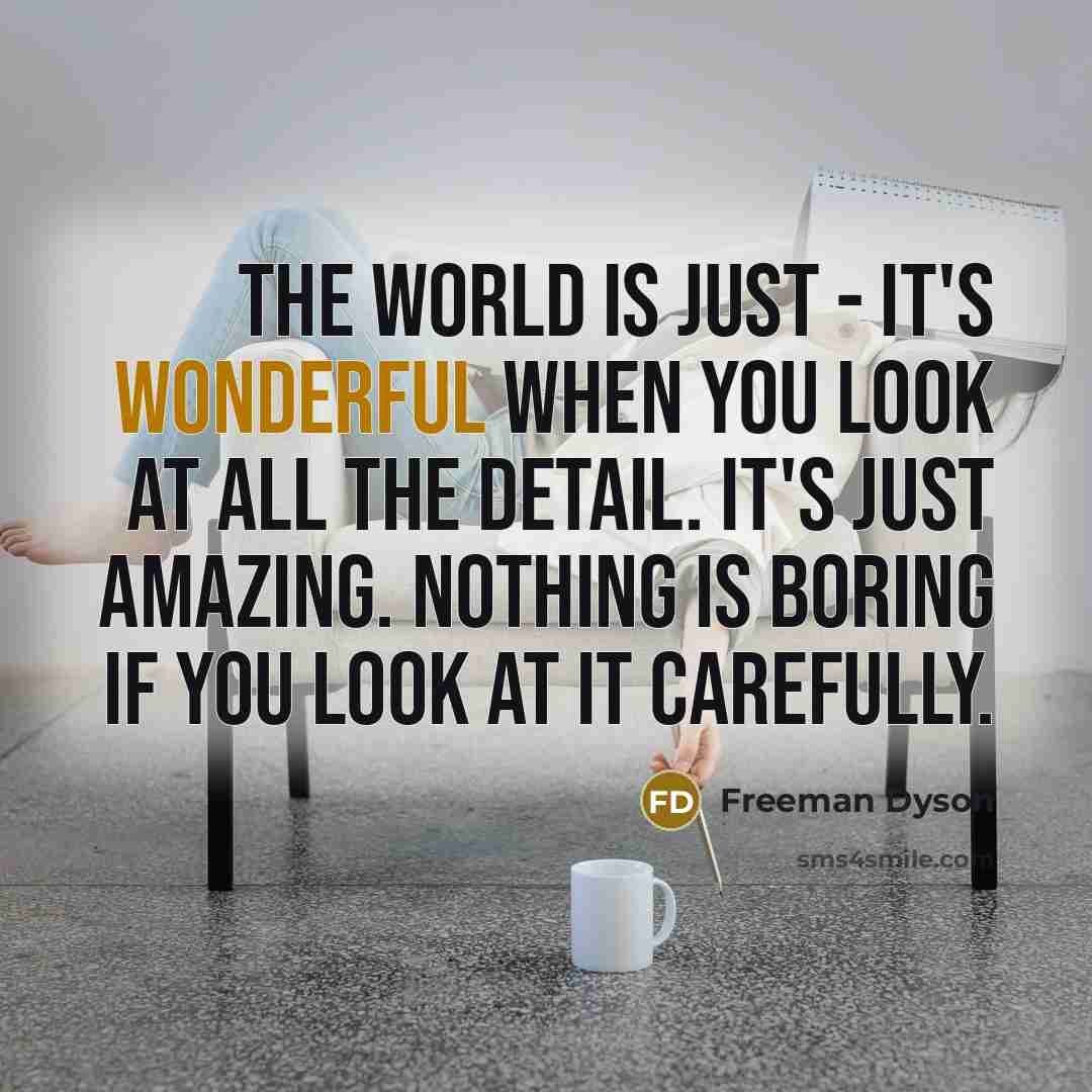 “The world is just - it's wonderful when you look…” quote by Freeman Dyson