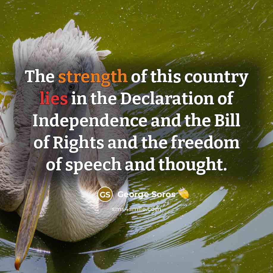 “The strength of this country lies in the Declaration of…” quote by George Soros