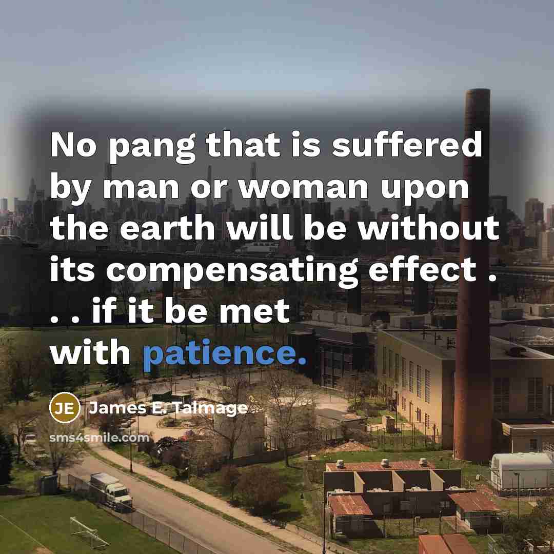 “No pang that is suffered by man or woman upon…” quote by James E. Talmage