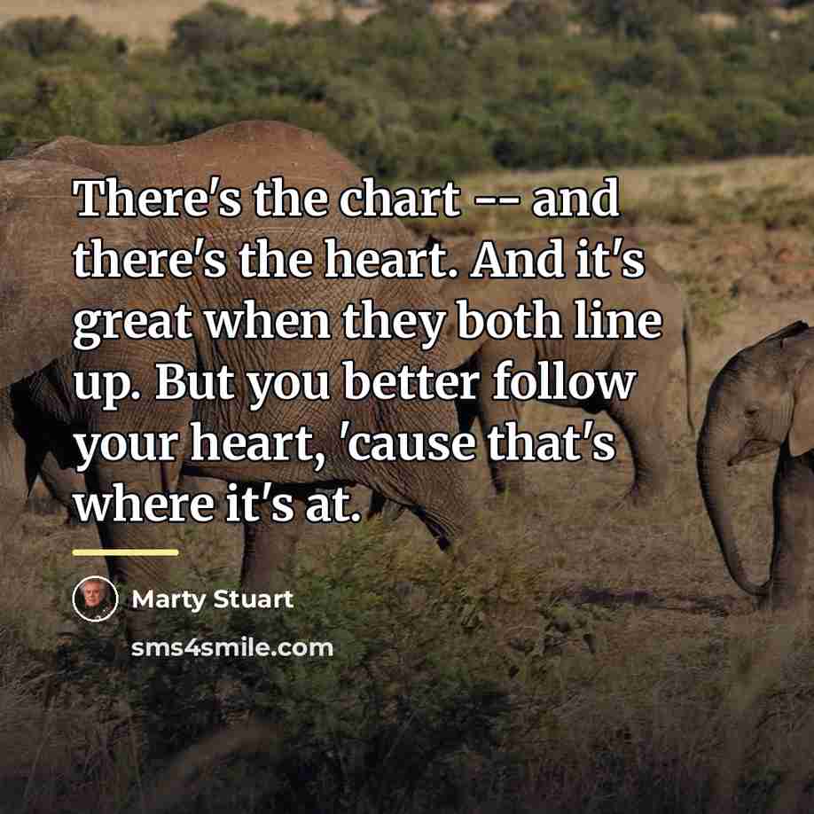 “There's the chart -- and there's the heart. And it's…” quote by Marty Stuart