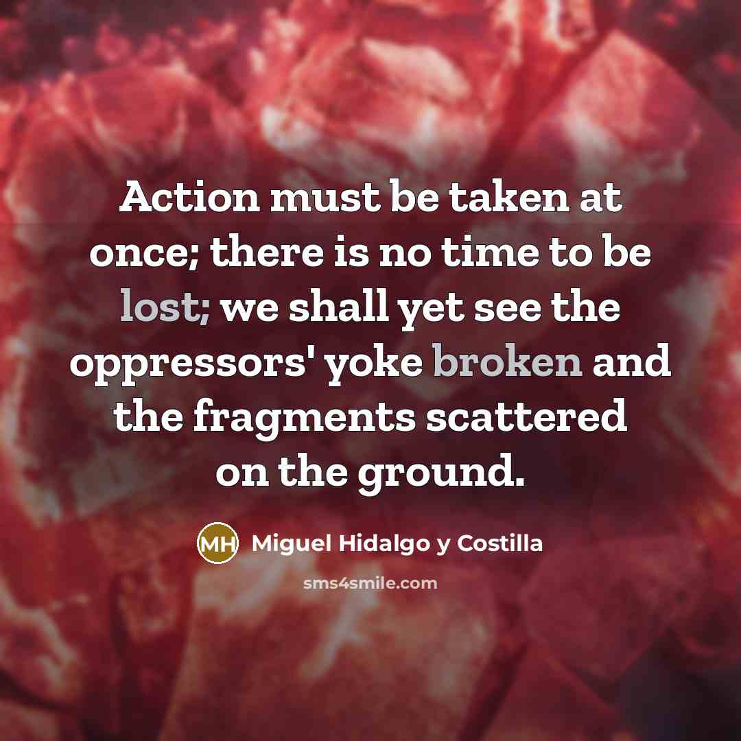 “Action must be taken at once; there is no time…” quote by Miguel Hidalgo y Costilla