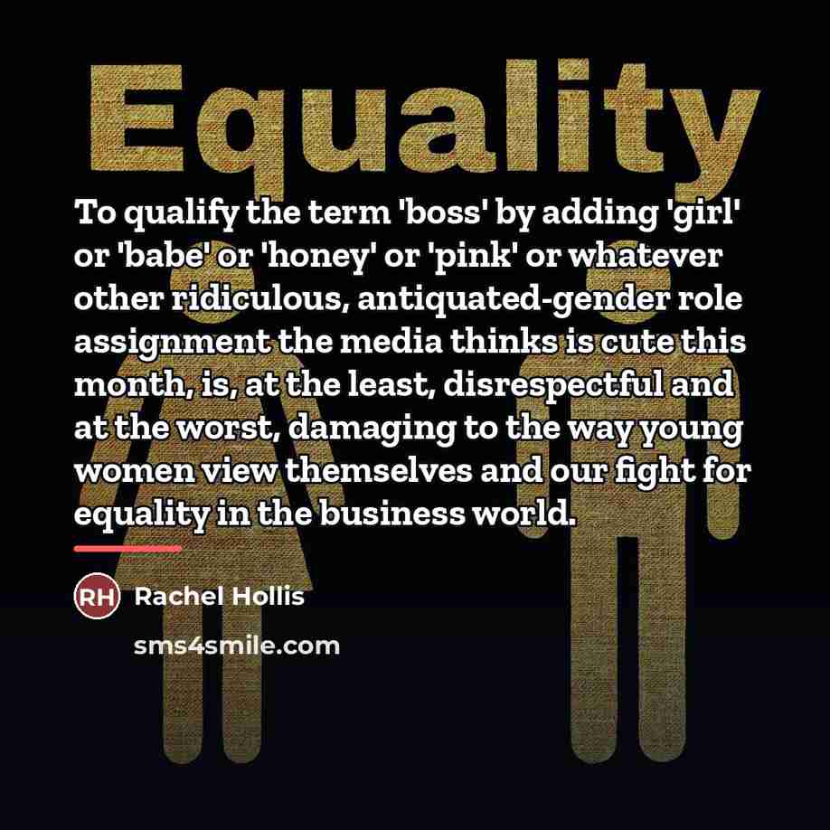 “To qualify the term 'boss' by adding 'girl' or 'babe'…” quote by Rachel Hollis