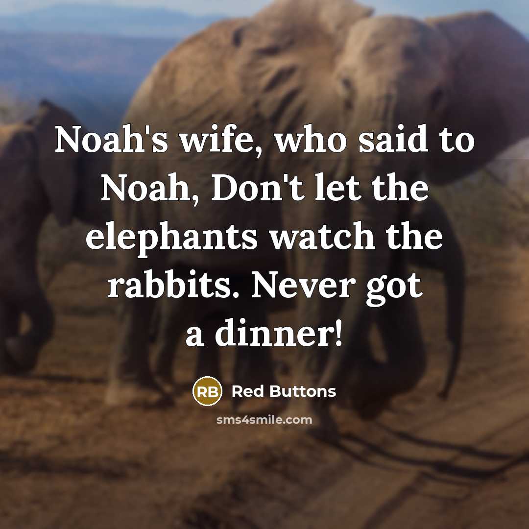 “Noah's wife, who said to Noah, Don't let the elephants…” quote by Red Buttons