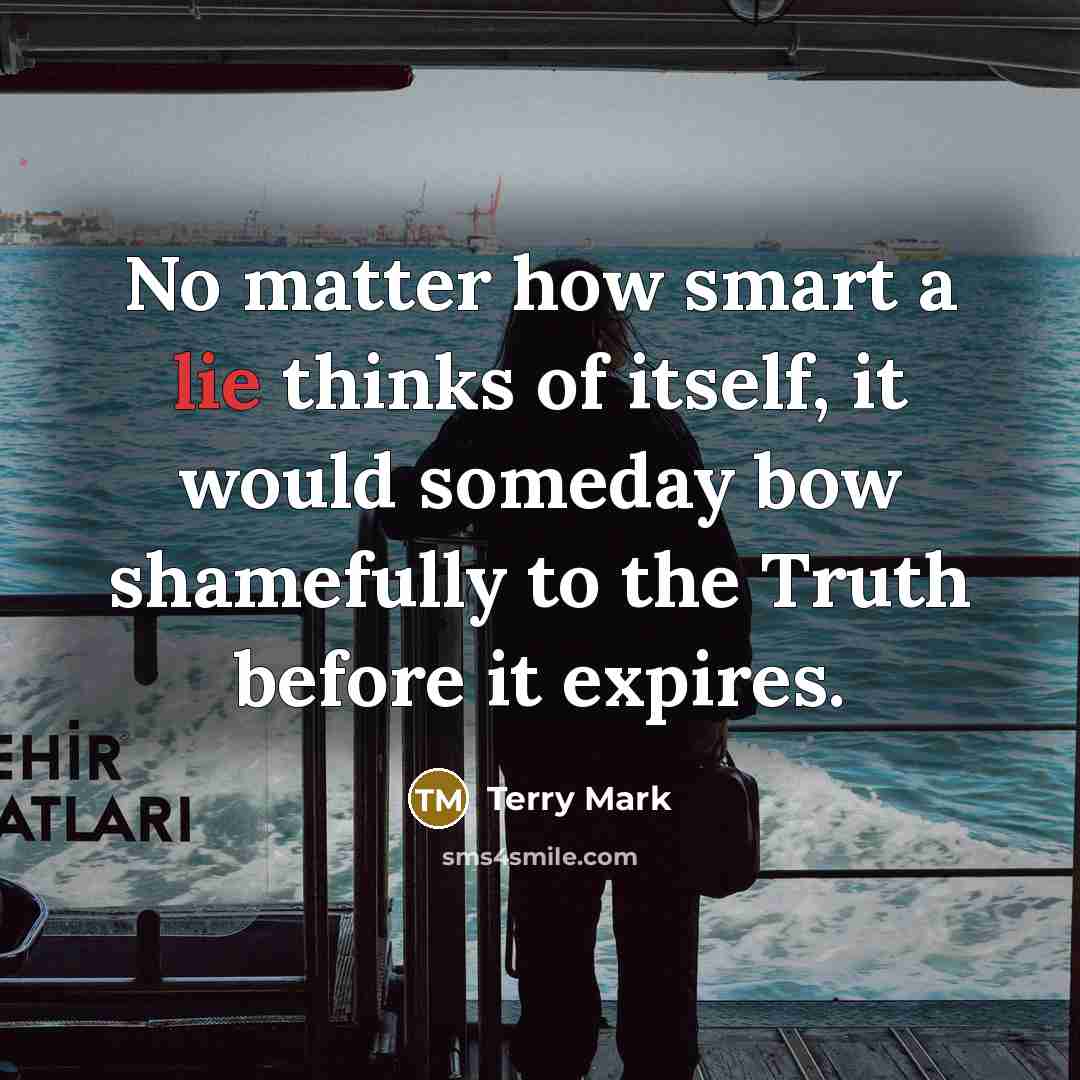 “No matter how smart a lie thinks of itself, it…” quote by Terry Mark