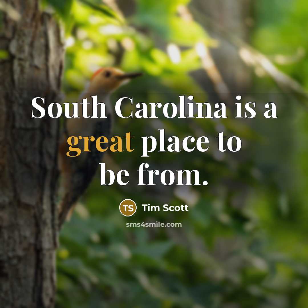 “South Carolina is a great place to be from.…” quote by Tim Scott