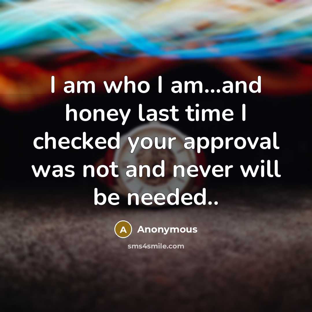 “I am who I am...and honey last time I checked…” quote by Anonymous