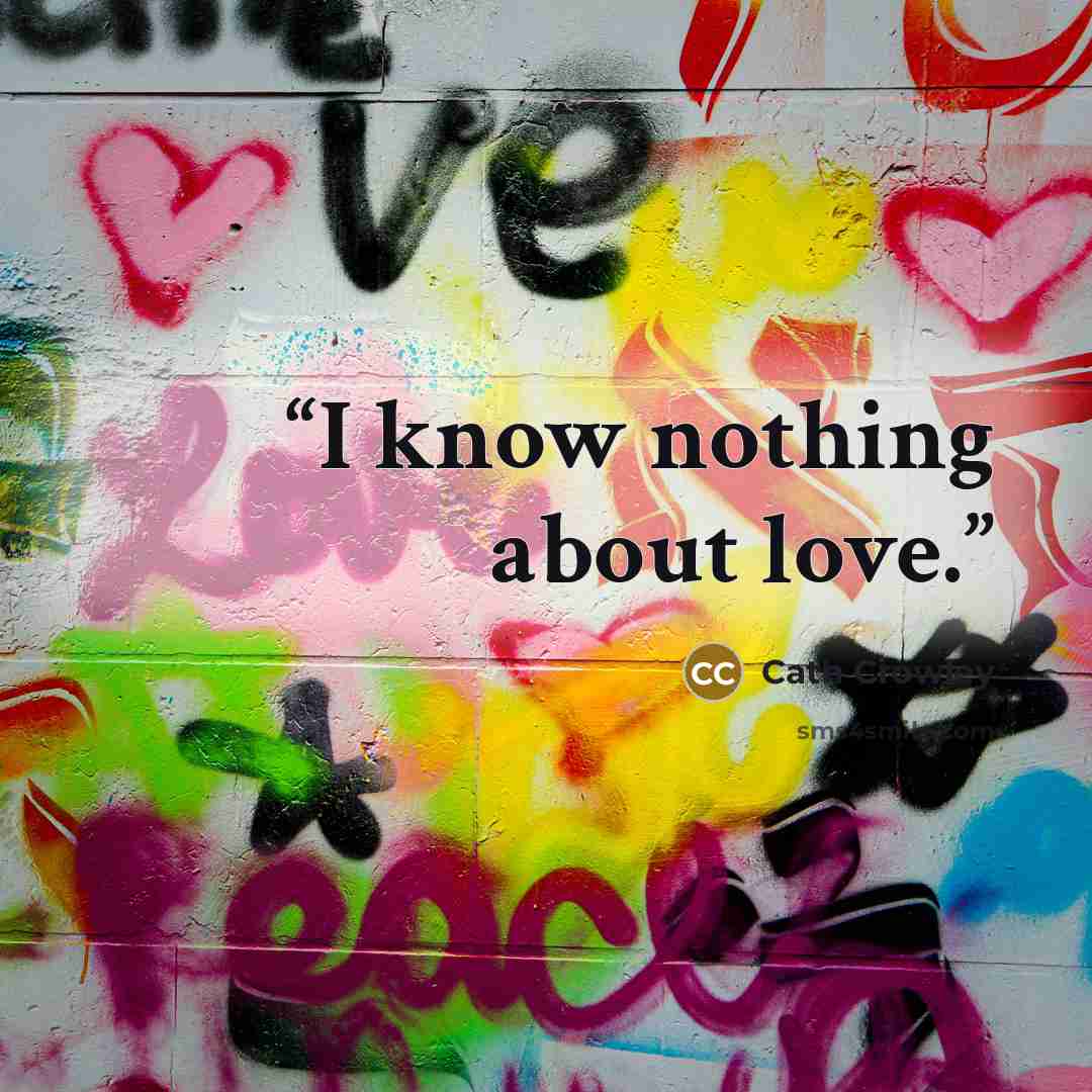 “I know nothing about love.” quote by Cath Crowley