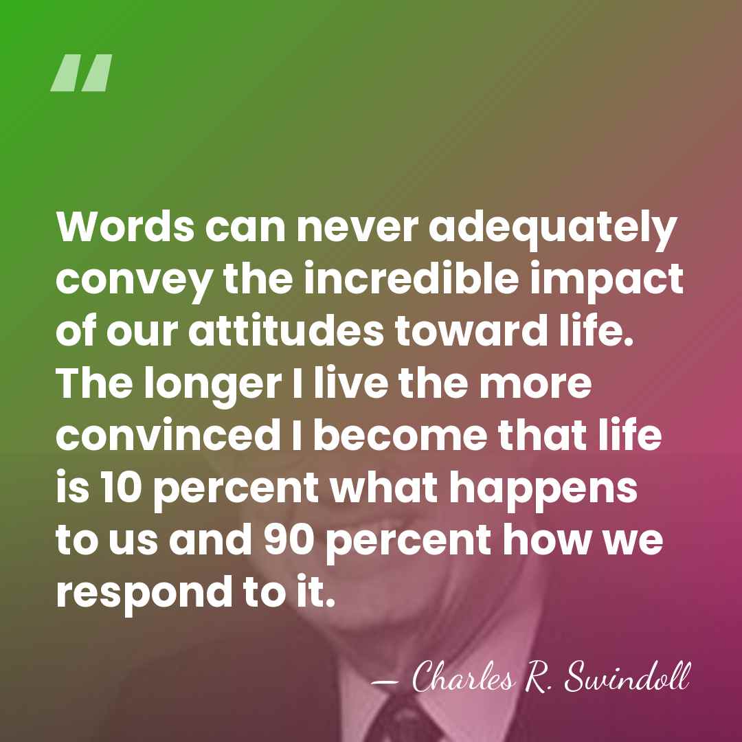 Words can never adequately convey the incredible impact of our attitudes toward&hellip; - Charles R. Swindoll