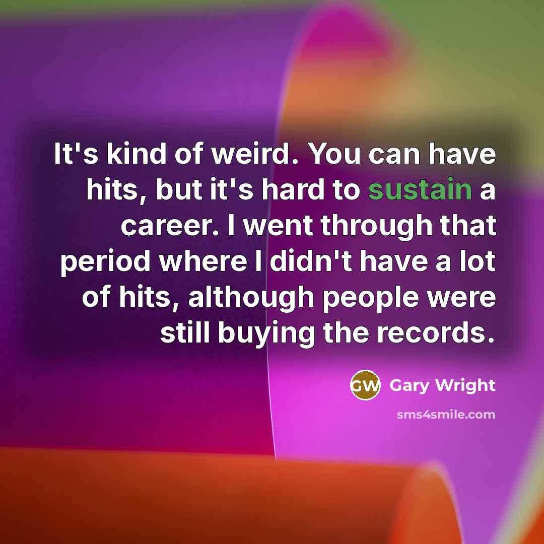 “It's kind of weird. You can have hits, but it's…” quote by Gary Wright