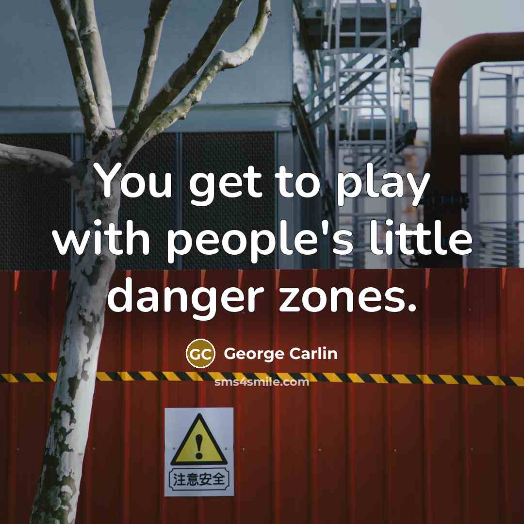 “You get to play with people's little danger zones.…” quote by George Carlin