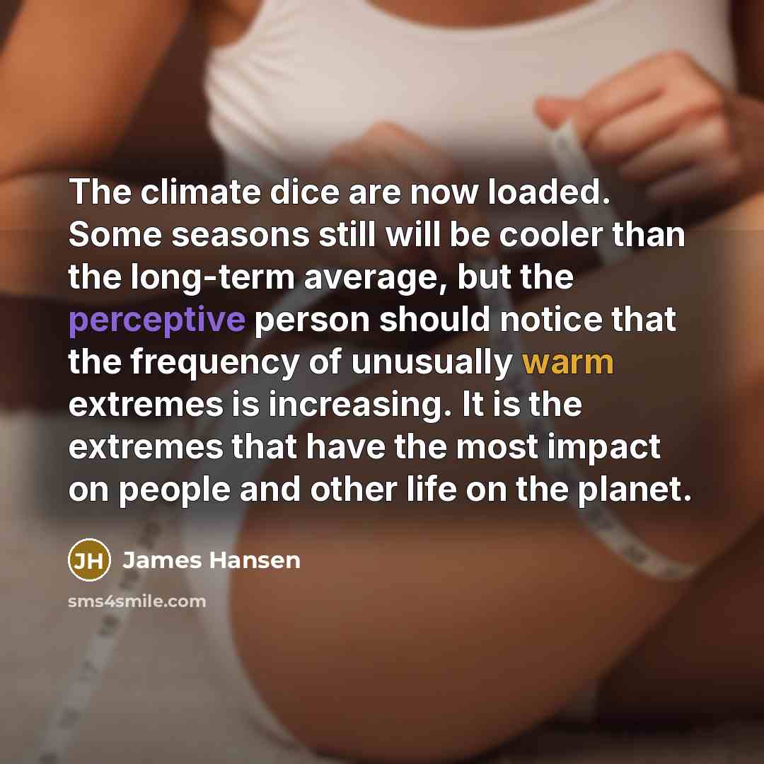 “The climate dice are now loaded. Some seasons still will…” quote by James Hansen