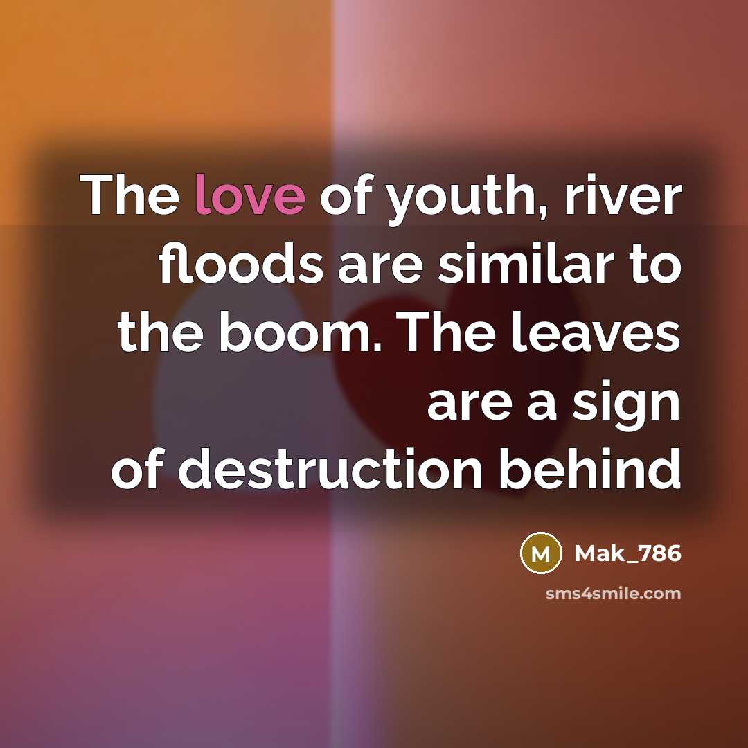 “The love of youth, river floods are similar to the…” quote by Mak_786