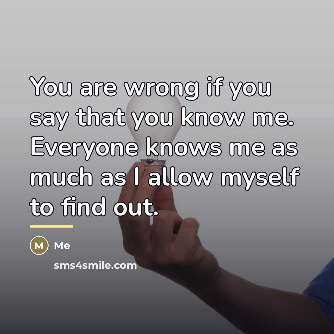 “You are wrong if you say that you know me.…” quote by Me