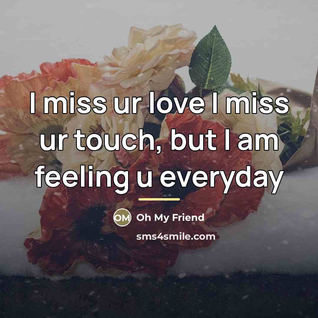 “I miss ur love I miss ur touch, but I…” quote by Oh My Friend