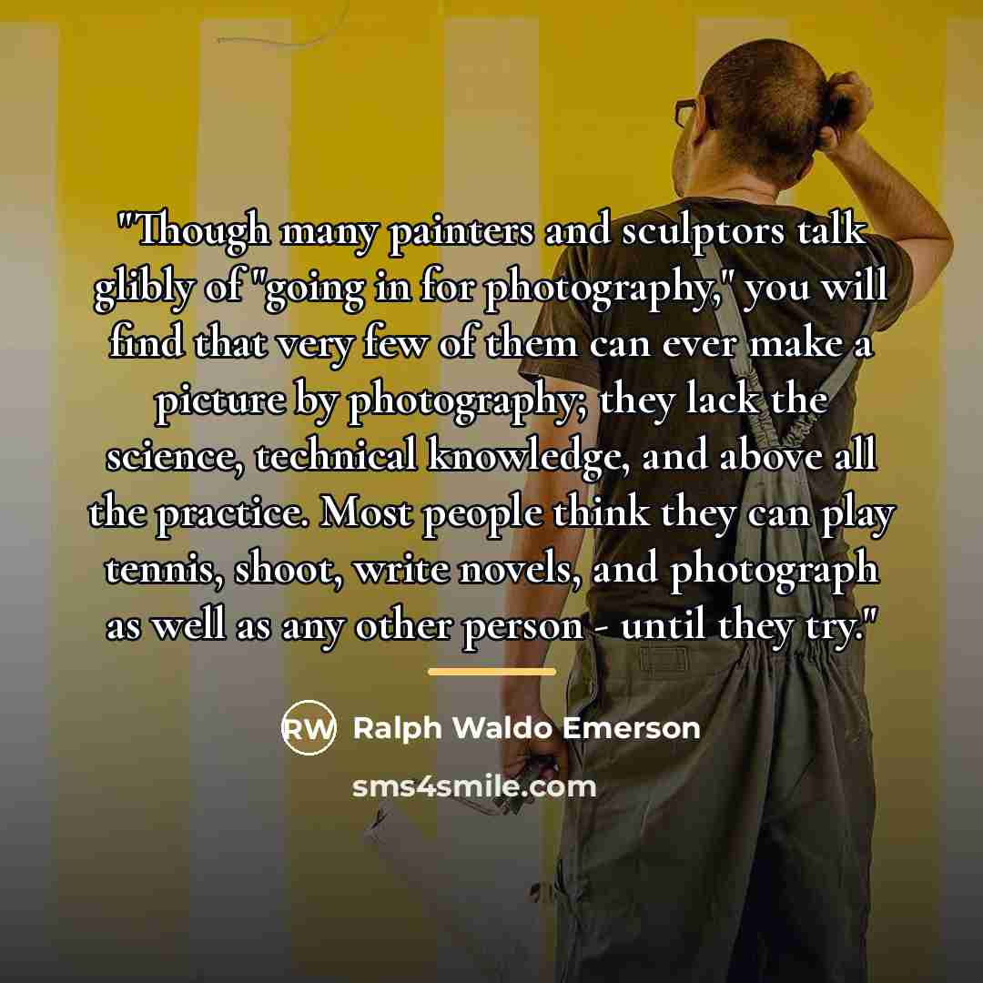 “"Though many painters and sculptors talk glibly of "going in…” quote by Ralph Waldo Emerson