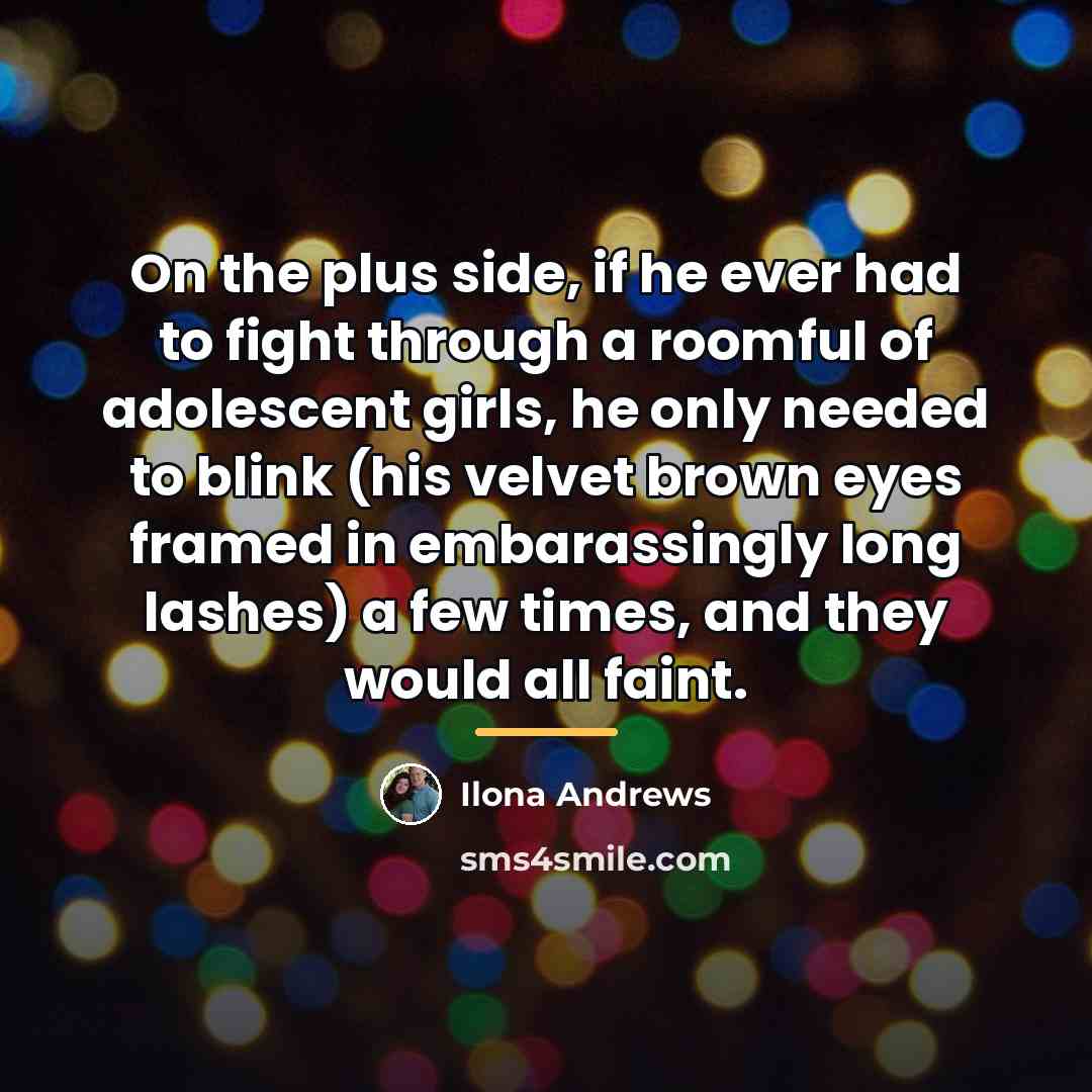“On the plus side, if he ever had to fight…” quote by Ilona Andrews