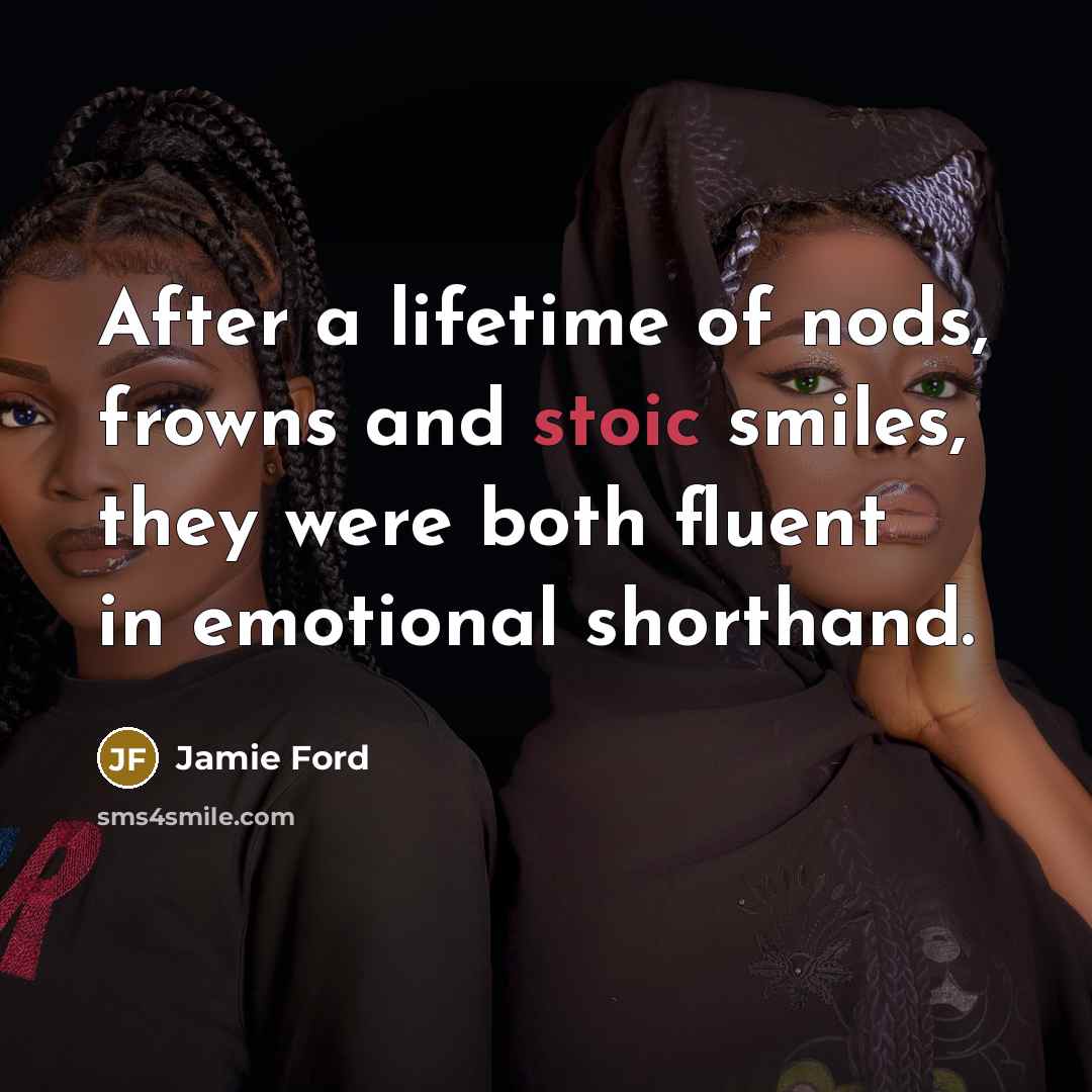 “After a lifetime of nods, frowns and stoic smiles, they…” quote by Jamie Ford