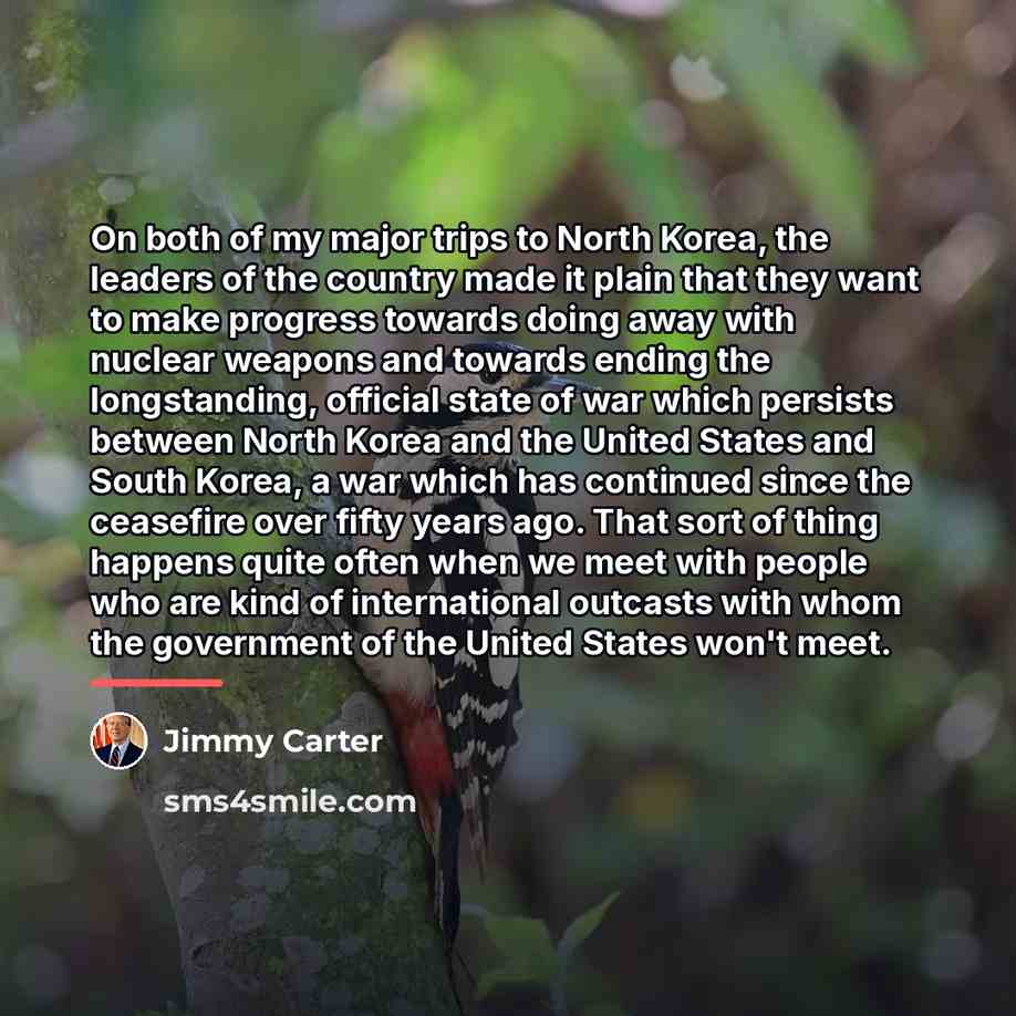 “On both of my major trips to North Korea, the…” quote by Jimmy Carter