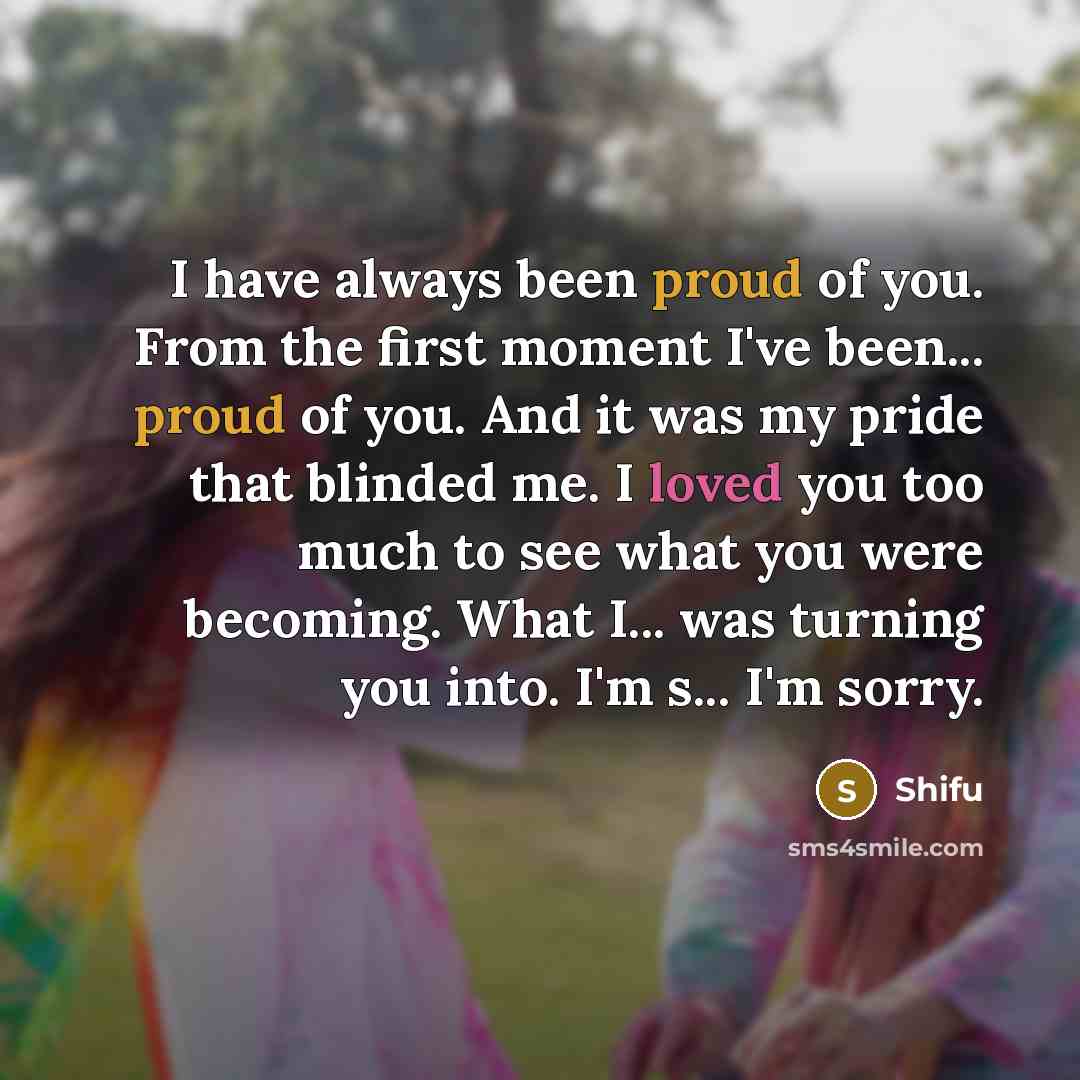 “I have always been proud of you. From the first…” quote by Shifu