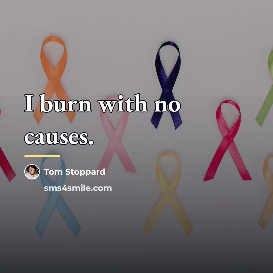 “I burn with no causes.…” quote by Tom Stoppard