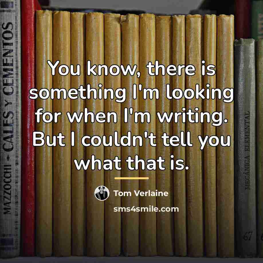 “You know, there is something I'm looking for when I'm…” quote by Tom Verlaine