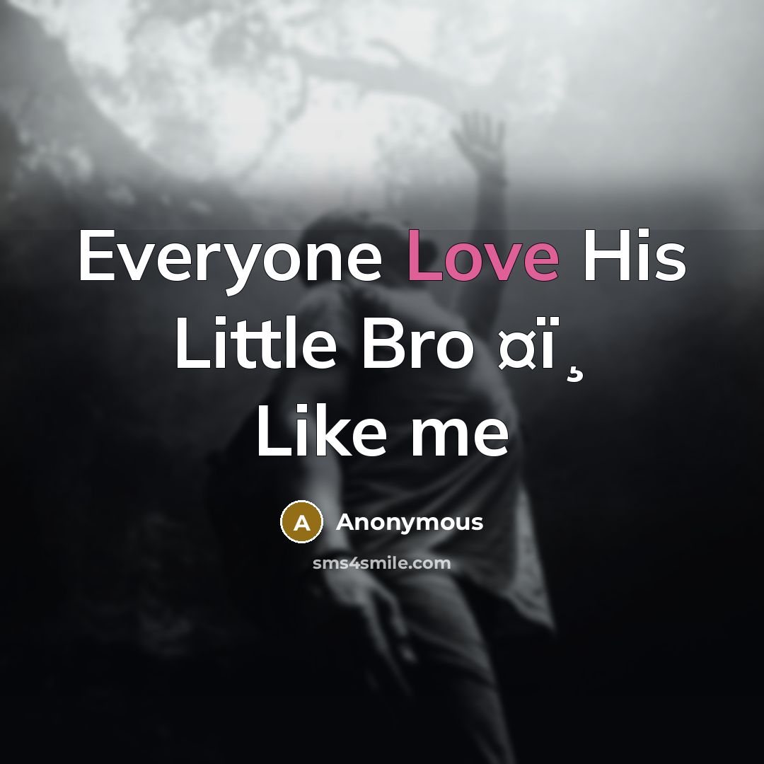 “Everyone Love His Little Bro ¤ï¸ Like me…” quote by Anonymous