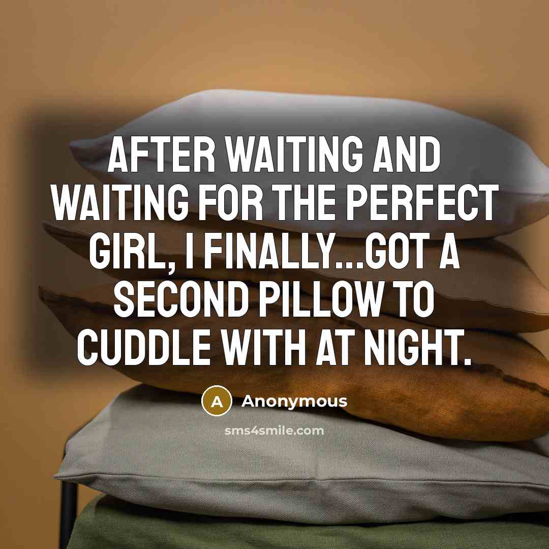 “After waiting and waiting for the perfect girl, I finally...Got…” quote by Anonymous