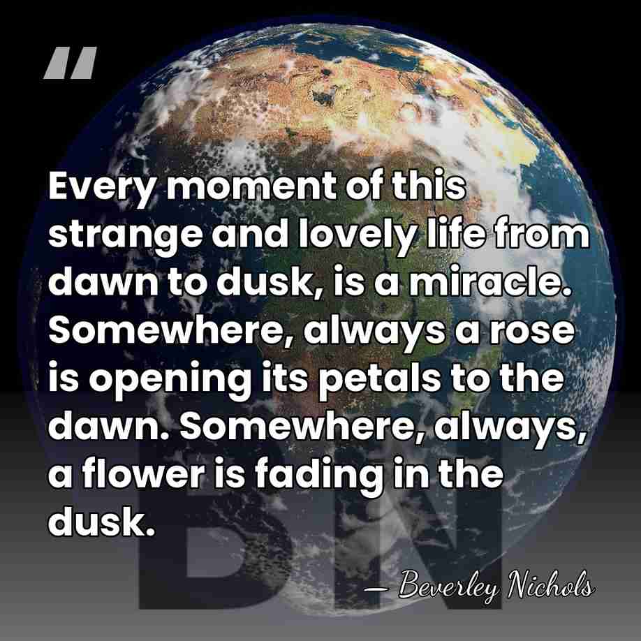 Every moment of this strange and lovely life from dawn to dusk,&hellip; - Beverley Nichols