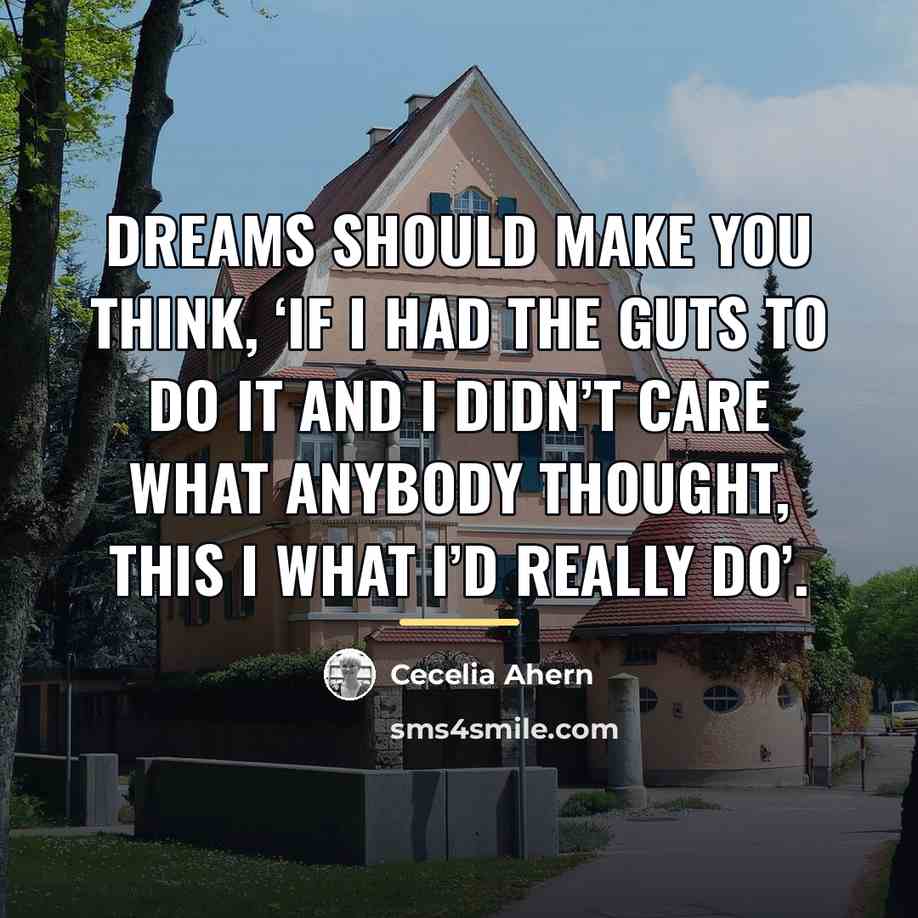 “Dreams should make you think, ‘If I had the guts…” quote by Cecelia Ahern