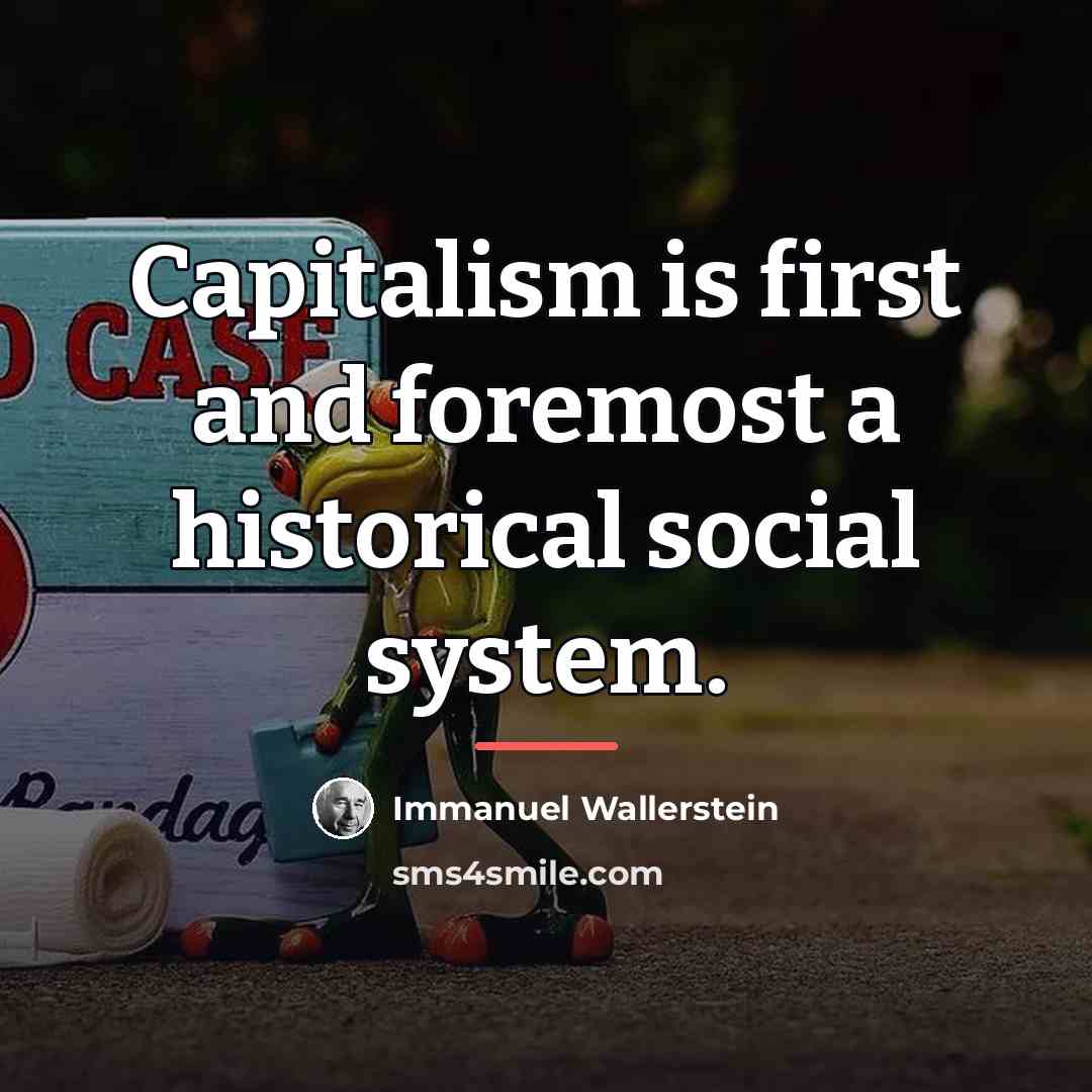 “Capitalism is first and foremost a historical social system.…” quote by Immanuel Wallerstein