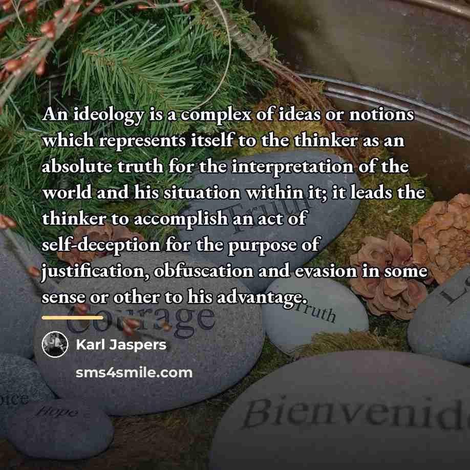 “An ideology is a complex of ideas or notions which…” quote by Karl Jaspers