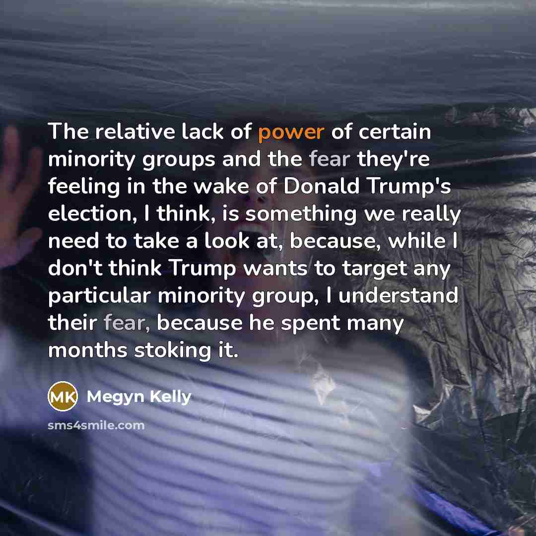 “The relative lack of power of certain minority groups and…” quote by Megyn Kelly