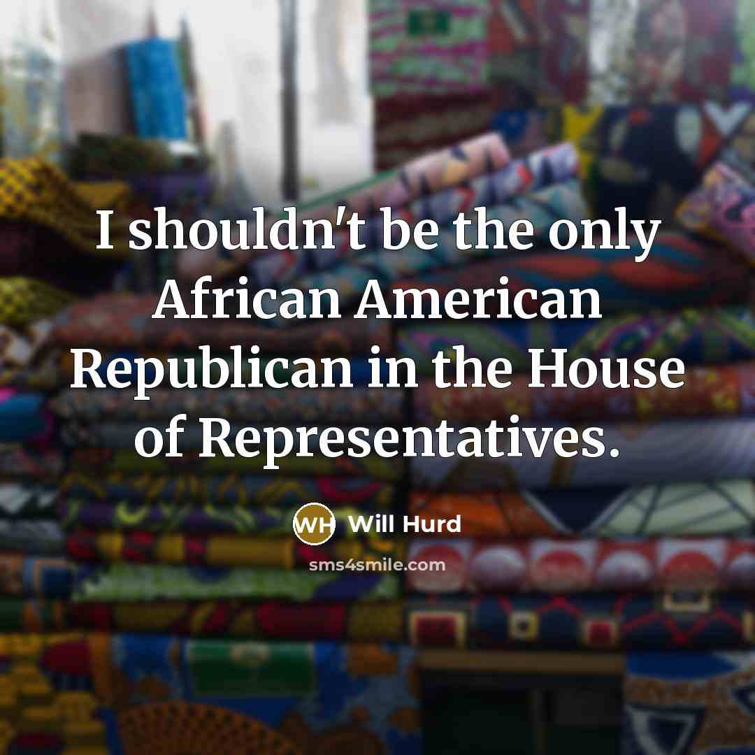 “I shouldn't be the only African American Republican in the…” quote by Will Hurd