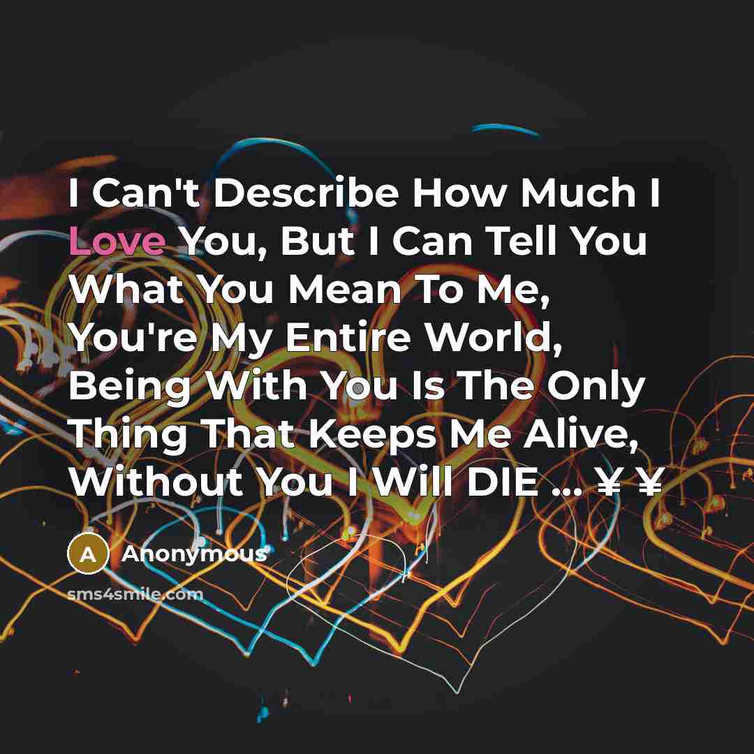 “I Can't Describe How Much I Love You, But I…” quote by Anonymous