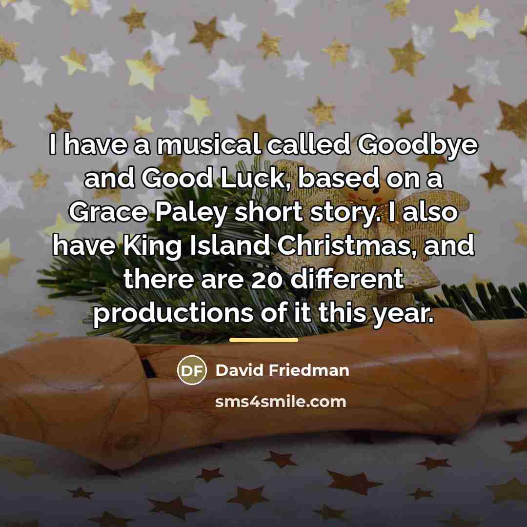 “I have a musical called Goodbye and Good Luck, based…” quote by David Friedman