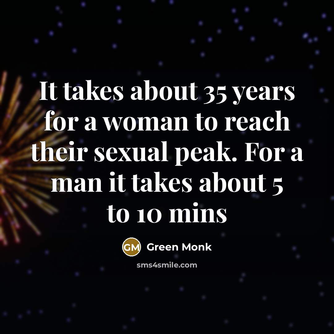 “It takes about 35 years for a woman to reach…” quote by Green Monk