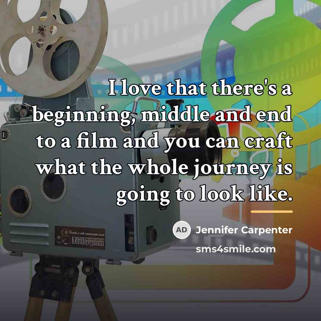 “I love that there's a beginning, middle and end to…” quote by Jennifer Carpenter