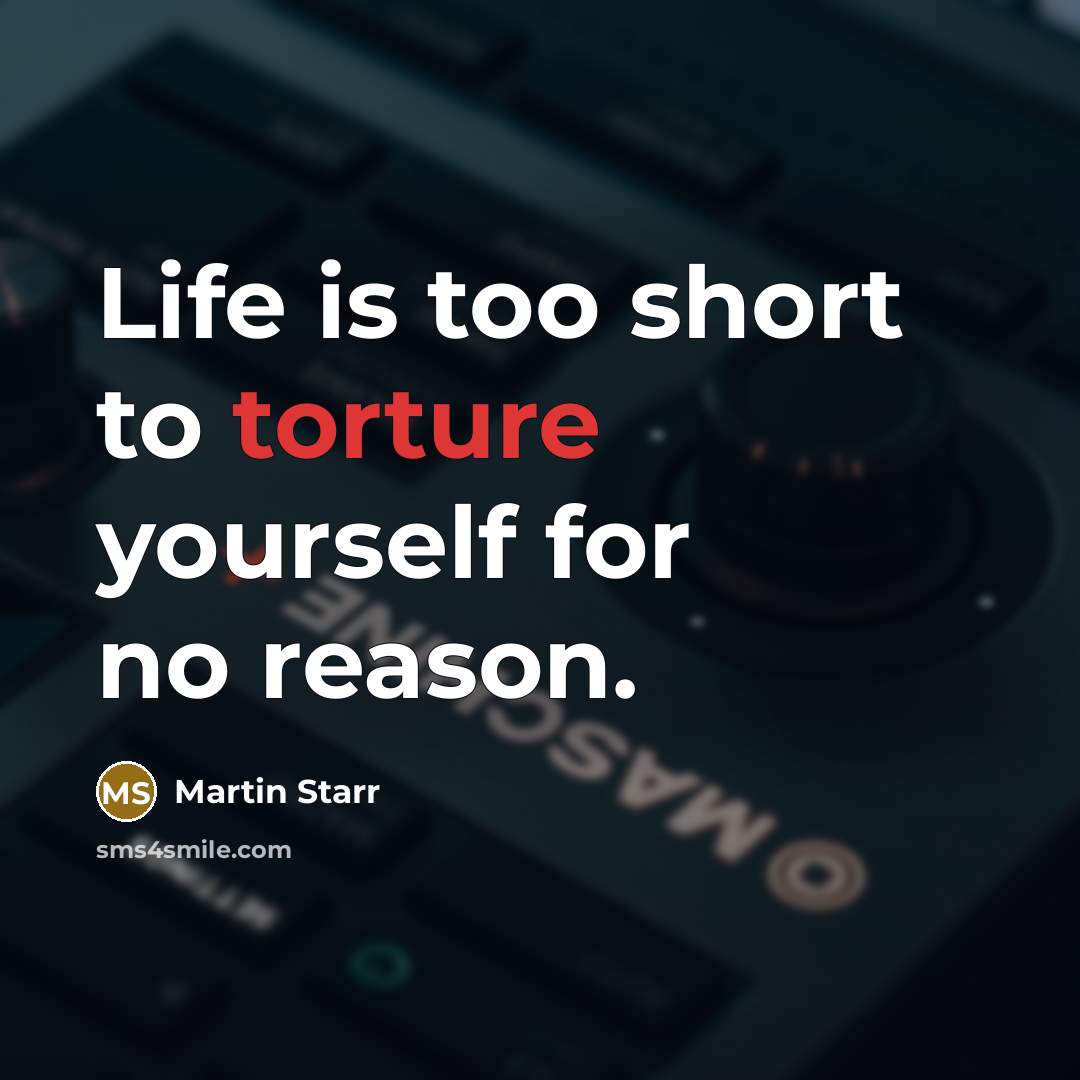 “Life is too short to torture yourself for no reason.…” quote by Martin Starr